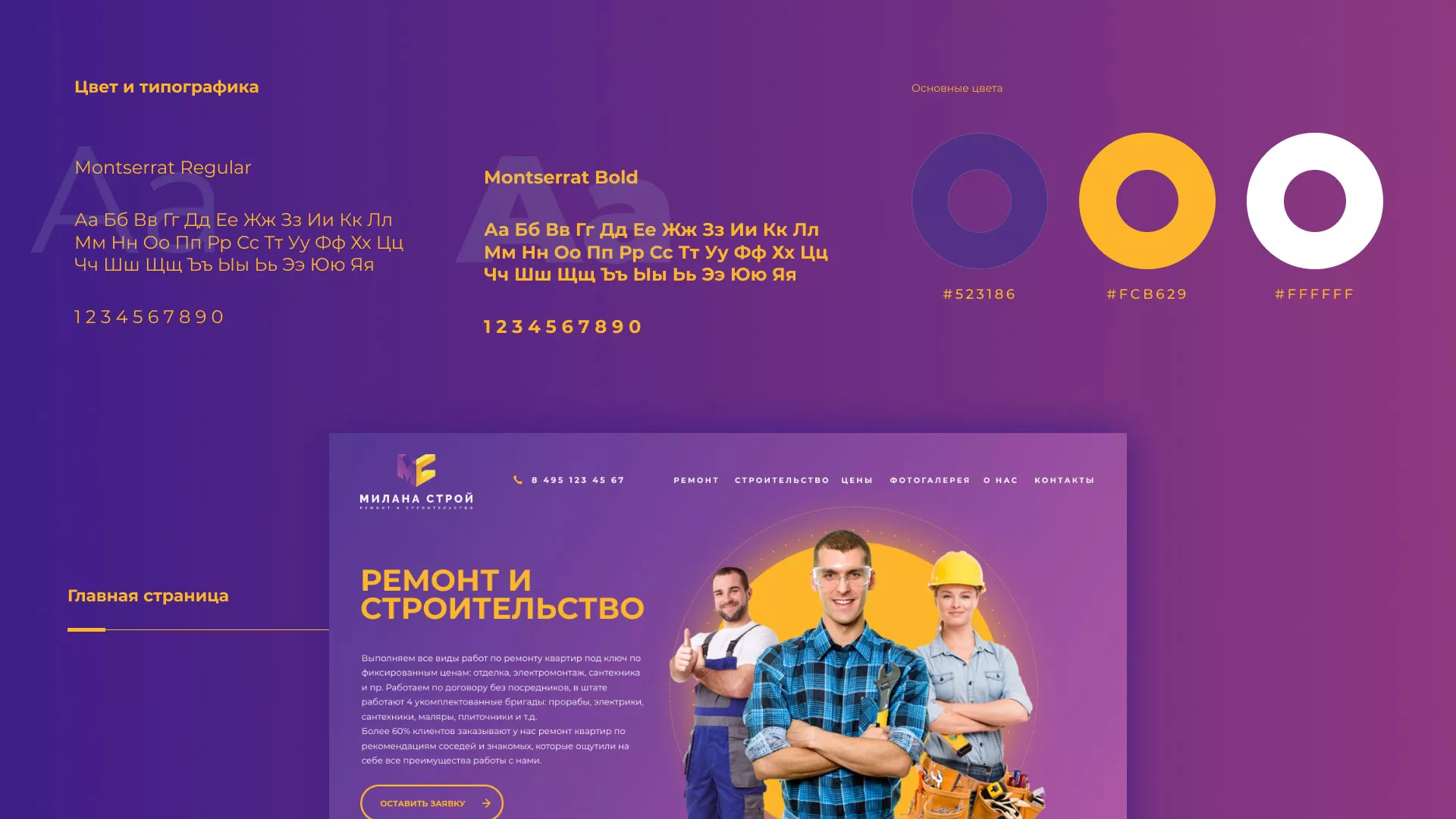 Разработка сайта строительной компании «Милана-Строй» в Можайске